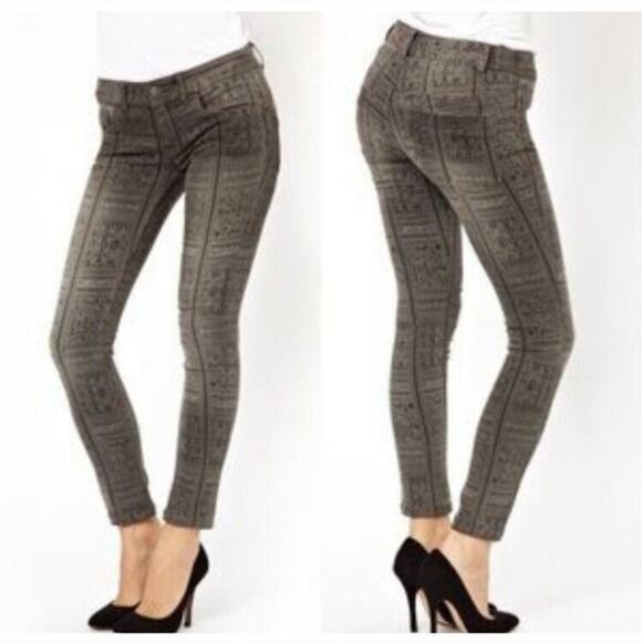 Free People Batik Isla Tribal Aztec Size 27 Skinny Jeans - Picture 8 of 10